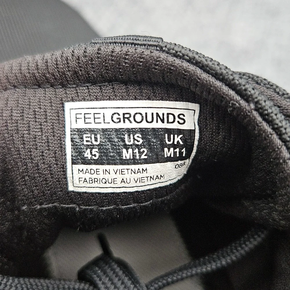Feelgrounds Men's 12 Black High Top Barefoot Minimalist Zero Drop Sneakers Boots